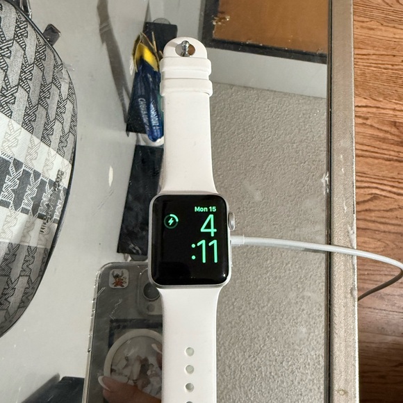 White Smartwatch with Silver Case